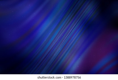 Dark BLUE vector template with space stars. Blurred decorative design in simple style with galaxy stars. Pattern for futuristic ad, booklets.