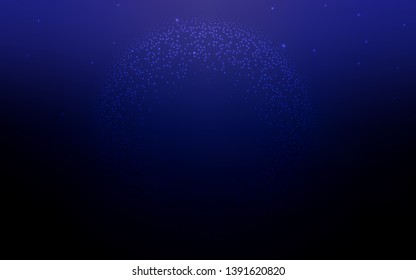 Dark BLUE vector template with space stars. Space stars on blurred abstract background with gradient. Smart design for your business advert.