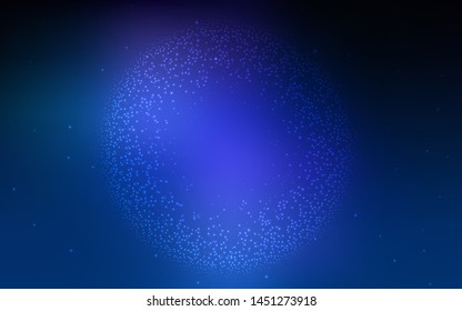 Dark BLUE vector template with space stars. Shining colored illustration with bright astronomical stars. Best design for your ad, poster, banner.