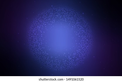 Dark BLUE vector template with space stars. Space stars on blurred abstract background with gradient. Pattern for astrology websites.
