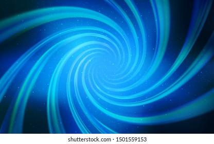 Dark BLUE vector template with space stars. Space stars on blurred abstract background with gradient. Best design for your ad, poster, banner.