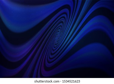 Dark BLUE vector template with space stars. Space stars on blurred abstract background with gradient. Smart design for your business advert.