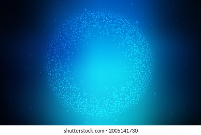 Dark BLUE vector template with space stars. Glitter abstract illustration with colorful cosmic stars. Pattern for astronomy websites.