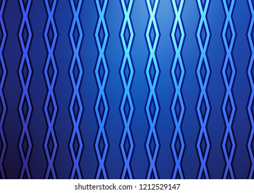 Dark BLUE vector template with sticks, squares. Glitter abstract illustration with colorful lines, rhombuses. Pattern for ads, posters, banners.