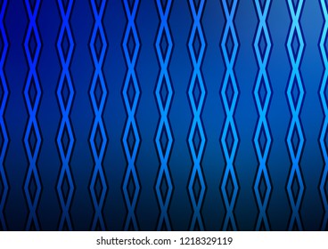 Dark BLUE vector template with sticks, squares. Glitter abstract illustration with colorful lines, rhombuses. Pattern for websites, landing pages.