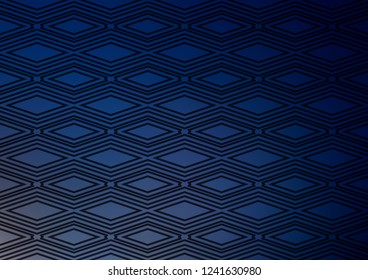 Dark BLUE vector template with sticks, squares. Colorful decorative design in simple style with lines, rhombuses. Pattern for websites, landing pages.