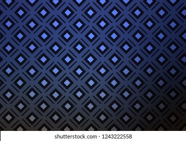 Dark BLUE vector template with sticks, squares. Colorful illustration with lines, cubes on abstract template. Best design for your ad, poster, banner.