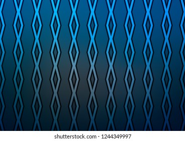 Dark BLUE vector template with sticks, squares. Colorful decorative design in simple style with lines, rhombuses. Backdrop for TV commercials.