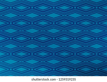 Dark BLUE vector template with sticks, squares. Colorful lines, squares on abstract background with gradient. Best design for your ad, poster, banner.