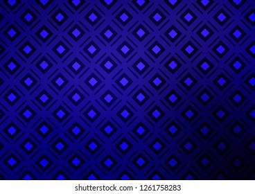 Dark BLUE vector template with sticks, squares. Colorful decorative design in simple style with lines, rhombuses. Best design for your ad, poster, banner.