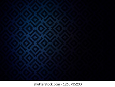 Dark BLUE vector template with sticks, squares. Colorful decorative design in simple style with lines, rhombuses. Pattern for ads, posters, banners.