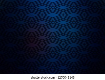 Dark BLUE vector template with sticks, squares. Glitter abstract illustration with colorful lines, rhombuses. Smart design for your business advert.