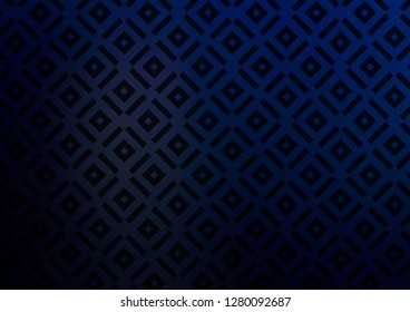 Dark BLUE vector template with sticks, squares. Colorful lines, squares on abstract background with gradient. Pattern for ads, posters, banners.