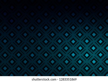 Dark BLUE vector template with sticks, squares. Colorful lines, squares on abstract background with gradient. Best design for your ad, poster, banner.