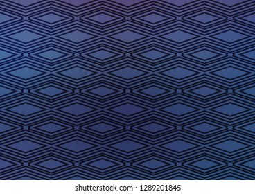 Dark BLUE vector template with sticks, squares. Glitter abstract illustration with colorful lines, rhombuses. Pattern for business booklets, leaflets.