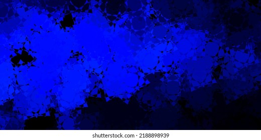 Plantilla de vector azul oscuro con formas triangulares. Magnífica ilustración abstracta con formas triangulares, formas. Patrón de fondo de pantalla.