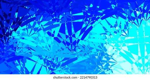 Dark BLUE vector template with triangle shapes. Simple design in abstract style with triangles, lines. Design for your wallpapers.