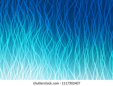 Dark BLUE vector template with wavy lines. Modern gradient abstract illustration with bandy lines. The best blurred design for your business.