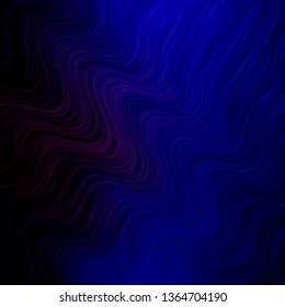 Dark Blue vector template with wavy lines. Abstract illustration with gradient curves. Smart design for your promotions.