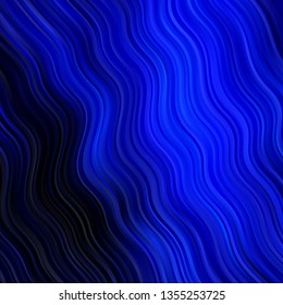 Dark BLUE vector template with wry lines. Gradient illustration in simple style with bows. Pattern for websites, landing pages.