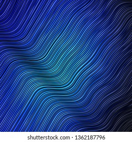 Dark BLUE vector template with wry lines. Bright sample with colorful bent lines, shapes. Pattern for booklets, leaflets.