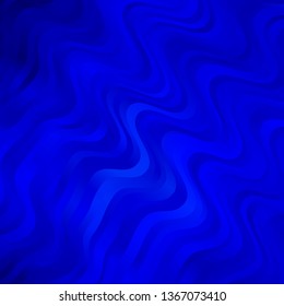 Dark BLUE vector template with wry lines. Colorful illustration, which consists of curves. Best design for your ad, poster, banner.