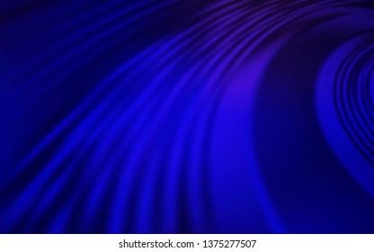 Dark BLUE vector template with wry lines. A sample with colorful lines, shapes. Colorful wave pattern for your design.