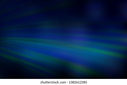 Dark BLUE vector template with wry lines. Colorful illustration in abstract style with gradient. Colorful wave pattern for your design.