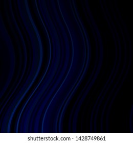 Dark BLUE vector template with wry lines. Colorful illustration, which consists of curves. Pattern for websites, landing pages.