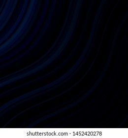 Dark BLUE vector template with wry lines. Colorful illustration, which consists of curves. Pattern for busines booklets, leaflets