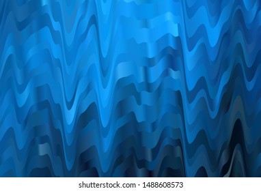 Dark BLUE vector template with wry lines. Modern gradient abstract illustration with bandy lines. Abstract style for your business design.