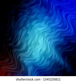 Dark BLUE vector template with wry lines. Colorful illustration in abstract style with bent lines. Design for your business promotion.