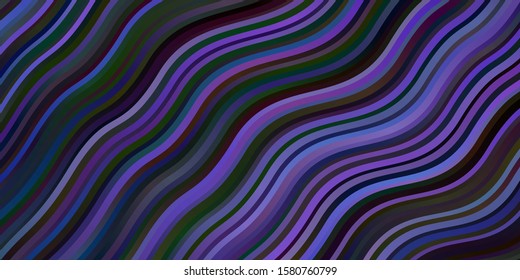 Dark BLUE vector template with wry lines. Colorful abstract illustration with gradient curves. Smart design for your promotions.