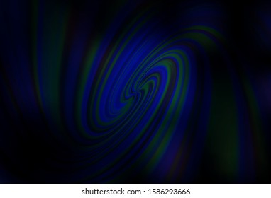 Dark BLUE vector template with wry lines. Colorful illustration in abstract style with gradient. Brand new design for your ads, poster, banner.