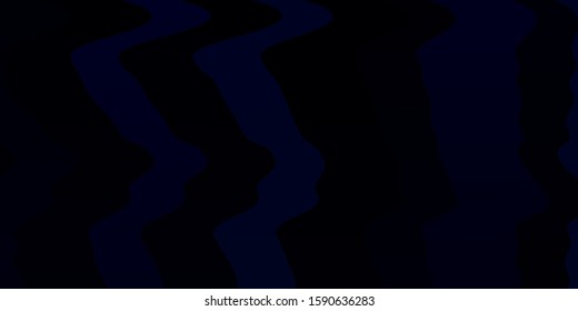 Dark BLUE vector template with wry lines. Colorful abstract illustration with gradient curves. Pattern for websites, landing pages.