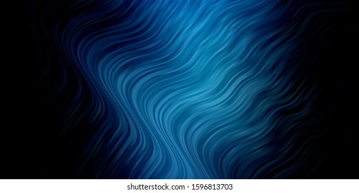 Dark BLUE vector template with wry lines. Colorful abstract illustration with gradient curves. Template for cellphones.