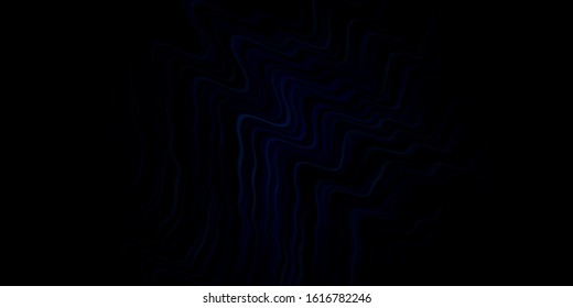 Dark BLUE vector template with wry lines. Abstract illustration with gradient bows. Best design for your ad, poster, banner.