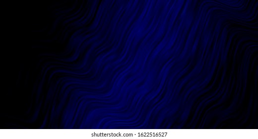 Dark BLUE vector template with wry lines. Gradient illustration in simple style with bows. Pattern for business booklets, leaflets