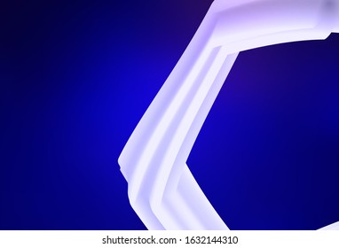 Dark BLUE vector template with wry lines. A shining illustration, which consists of curved lines. Template for cell phone screens.