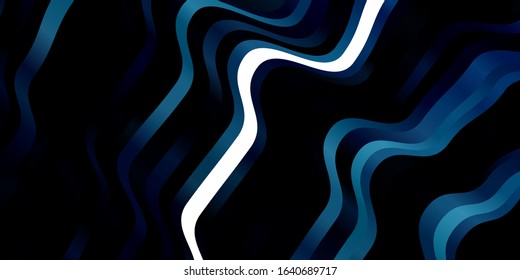 Dark BLUE vector template with wry lines. Abstract gradient illustration with wry lines. Pattern for commercials, ads.