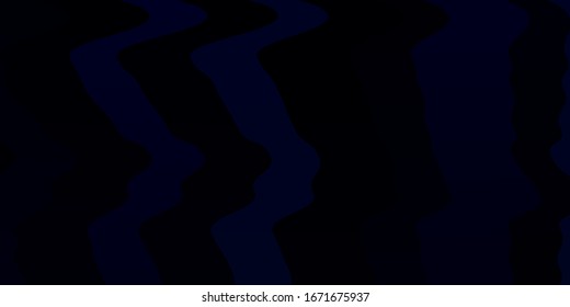 Dark BLUE vector template with wry lines. Colorful abstract illustration with gradient curves. Pattern for websites, landing pages.