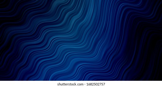 Dark BLUE vector template with wry lines. Abstract gradient illustration with wry lines. Template for your UI design.