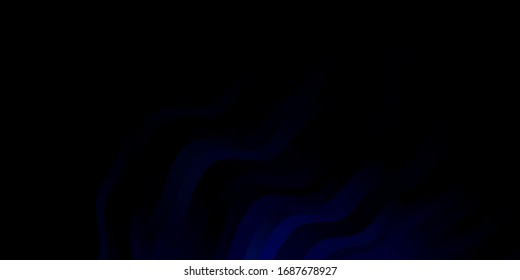 Dark BLUE vector template with wry lines. Abstract illustration with bandy gradient lines. Design for your business promotion.