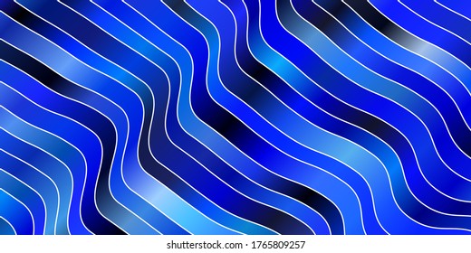 Dark BLUE vector template with wry lines. Brand new colorful illustration with bent lines. Best design for your ad, poster, banner.