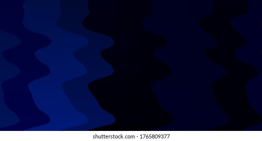 Dark BLUE vector template with wry lines. Bright sample with colorful bent lines, shapes. Pattern for ads, commercials.
