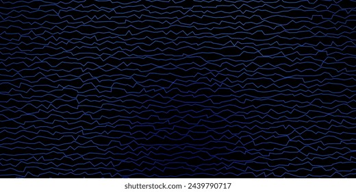 Dark BLUE vector template with wry lines. Brand new colorful illustration with bent lines. Pattern for ads, commercials.