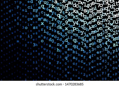 Dark BLUE vector texture with ABC characters. Shining colorful illustration with isolated letters. Pattern for ads, poster, banner of books.