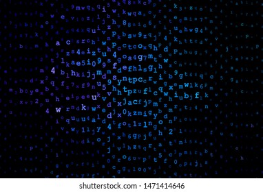 Dark BLUE vector texture with ABC characters. Shining illustration with ABC symbols on abstract template. Pattern for ads, poster, banner of books.