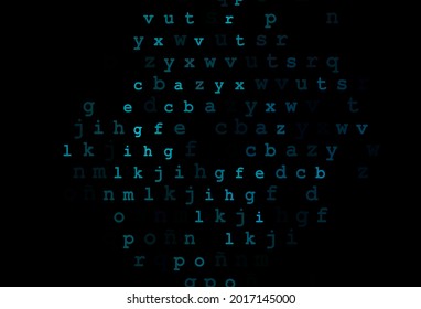Dark blue vector texture with ABC characters. Shining illustration with ABC symbols on abstract template. Smart design for your business advert of university.