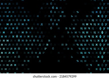Dark blue vector texture with ABC characters. Blurred design in simple style with signs of alphabet. Smart design for your business advert of university.